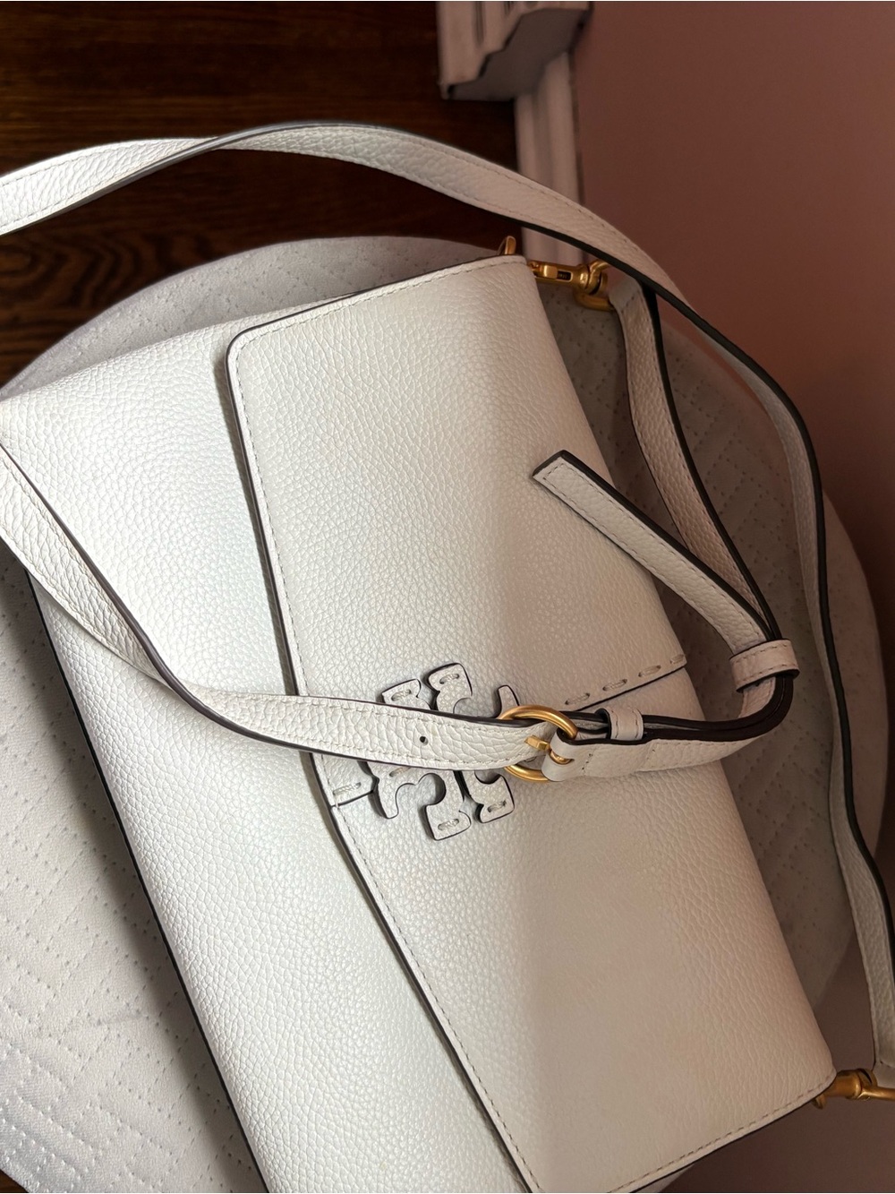 Tory Burch White Leather McGraw CrossBody Bag - Picture 3 of 8
